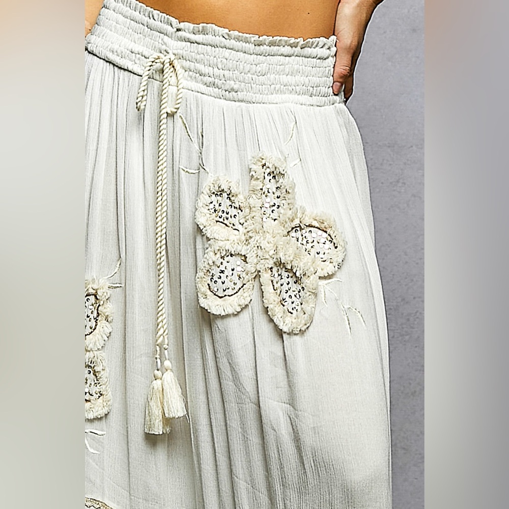 POL SET Embroidered Boho-Chic Viscose Two-Piece - Picture 10 of 11